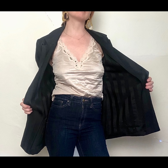 Vintage Black Striped Blazer - Picture 3 of 3